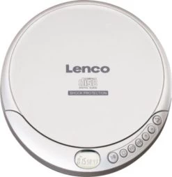 Lenco CD-201 - Portabler CD-Spieler Mit Akku-Ladefunktion, MP3-Funktion Und Antischock, Silber