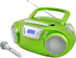Soundmaster CD-Radiokassettenrekorder Mit Mikrofon, USB Und Lichteffekt, Grün