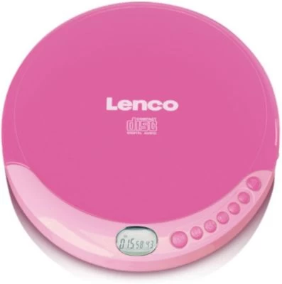 Lenco CD-011PK - Portabler CD-Spieler Mit Akku-Ladefunktion, Pink