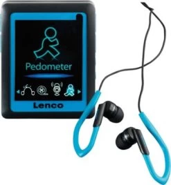 Lenco Podo-152 Blau - MP3-/MP4-Player Mit 4GB Speicher, Integriertem Akku, Schrittzähler Und Clip