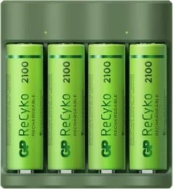 GP Batteries USB Ladegerät Inkl. 4x AA NimH Akkus ReCyko+ 2100 MAH