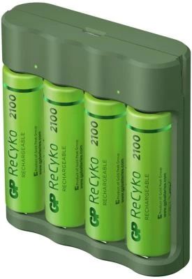 GP Batteries USB Ladegerät Inkl. 4x AA NimH Akkus ReCyko+ 2100 MAH – Bild 2