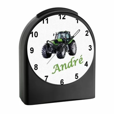 CreaDesign Kinder Funkwecker Personalisiert Mit Namen Traktor Atom-/Funkuhr, 12-Stunden-Anzeigeformat, Schlummerfunktion, Nachtlicht, Geräuschlos/Ohne Ticken – Bild 2