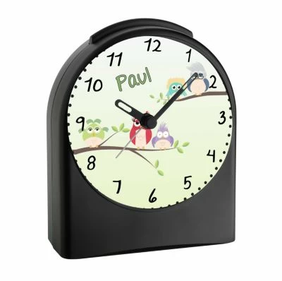 CreaDesign Kinder Funkwecker Personalisiert Mit Namen Eule Atom-/Funkuhr, 12-Stunden-Anzeigeformat, Schlummerfunktion, Nachtlicht, Geräuschlos/Ohne Ticken – Bild 2