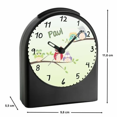 CreaDesign Kinder Funkwecker Personalisiert Mit Namen Eule Atom-/Funkuhr, 12-Stunden-Anzeigeformat, Schlummerfunktion, Nachtlicht, Geräuschlos/Ohne Ticken – Bild 3