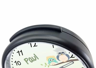 CreaDesign Kinder Funkwecker Personalisiert Mit Namen Eule Atom-/Funkuhr, 12-Stunden-Anzeigeformat, Schlummerfunktion, Nachtlicht, Geräuschlos/Ohne Ticken – Bild 4