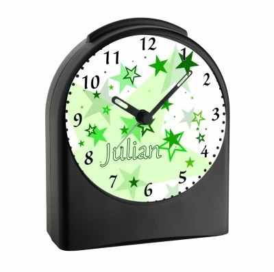 CreaDesign Kinder Funkwecker Personalisiert Mit Namen Sterne Atom-/Funkuhr, 12-Stunden-Anzeigeformat, Schlummerfunktion, Nachtlicht, Geräuschlos/Ohne Ticken – Bild 2