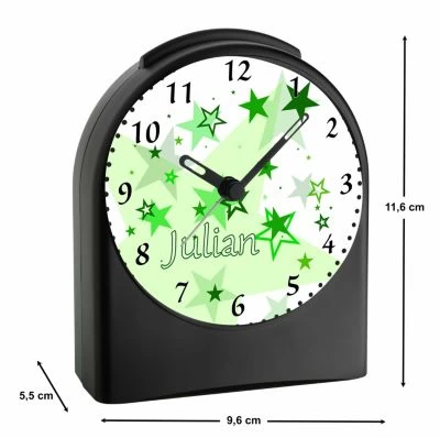 CreaDesign Kinder Funkwecker Personalisiert Mit Namen Sterne Atom-/Funkuhr, 12-Stunden-Anzeigeformat, Schlummerfunktion, Nachtlicht, Geräuschlos/Ohne Ticken – Bild 3