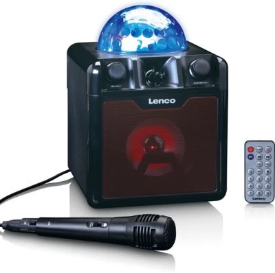 Lenco BTC-055BK - Karaoke-System Mit Bluetooth, Akku, Mikrofon Und Disco-Kugel – Bild 2