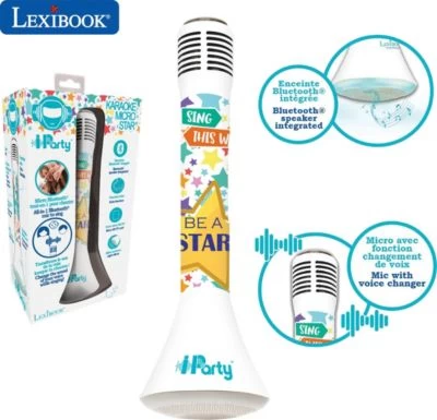LEXIBOOK IParty Karaoké Micro Star Bluetooth® Mit Voice-Changer-Funktion