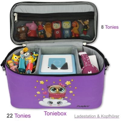 PUNALU Tasche Für Toniebox, Platz Für 30 Tonies, Ladegerät Und Kopfhörer Toniebox Tasche Mit Motiv – Bild 3