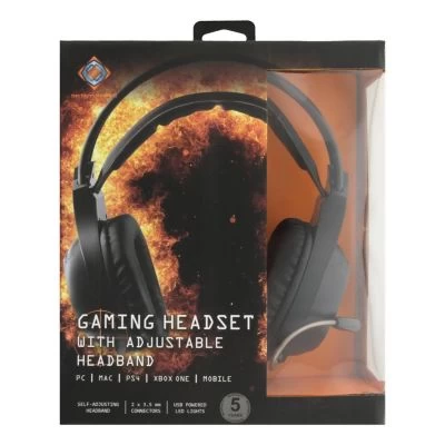 Deltaco LED Stereo-Headset (PC-Gaming, 2 X 3,5 Mm Anschlüsse 40 Mm Orange LED) – Bild 5