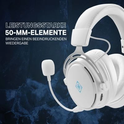 Deltaco WHITE LINE Kabelloses Gaming Headset Kopfhörer 3,5mm-Kabel – Bild 3