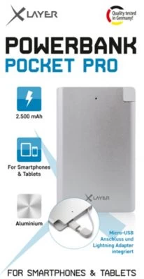 Xlayer POWERBANKS Powerbank Pocket PRO Polymer Aluminium 2500mAh Smartphones/Tablets – Bild 5