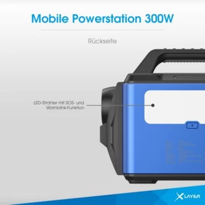 Xlayer Powerstation 300W (Peak 600W) 296Wh USB-C PD Mobil Notstromaggregat – Bild 6