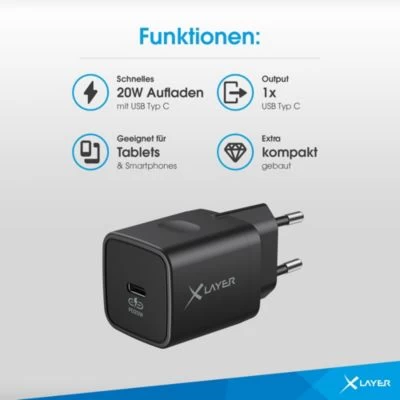 Xlayer CHARGER Ladegerät Typ C (USB-C) Single Charger PD 20W – Bild 4