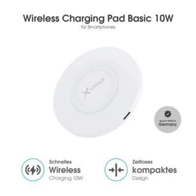 Xlayer WIRELESS LadegerĂ€t Wireless Charging Pad Basic 10W Qi-zertifiziert White â Bild 4