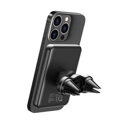 Xlayer WIRELESS : MagFix Pro Magsafe 15W Wireless KFZ Handyhalter Mit USB-C Kabel Und Dual Charger Schnellader Fürs Auto Kompatibel Für IPhone 12/13/14 Schwarz – Bild 4