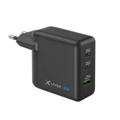 Xlayer CHARGER Powercharger 65W USB-C Schnellladegerät GaN Technologie 3-Port Kompatibel Mit MacBook/Pro/Air, IPhone, IPad, Galaxy, Huawei, Xiaomi, Lenovo, Dell