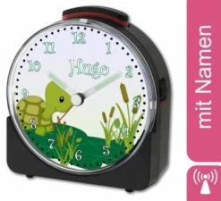 CreaDesign Kinder Funkwecker Weiß Personalisiert Mit Namen Schildkröte