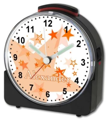 CreaDesign Kinder Funkwecker Weiß Personalisiert Mit Namen Sterne – Bild 3