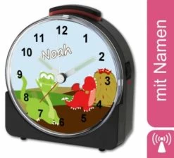 CreaDesign Kinder Funkwecker Weiß Personalisiert Mit Namen Drache