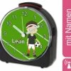 CreaDesign Kinder Funkwecker Weiß Personalisiert Mit Namen Fußball
