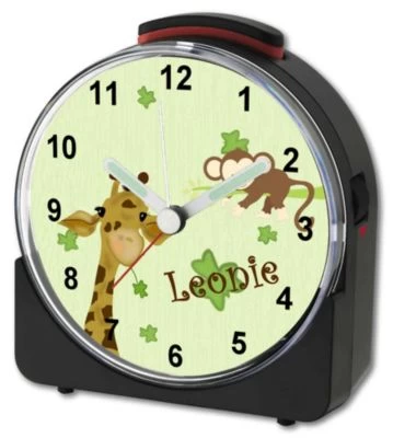 CreaDesign Kinder Funkwecker Weiß Personalisiert Mit Namen Giraffe-Affe – Bild 3