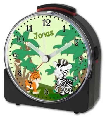 CreaDesign Kinder Funkwecker Weiß Personalisiert Mit Namen Safari-Zebra – Bild 4