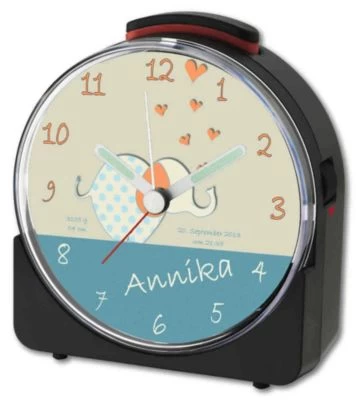 CreaDesign Kinder Funkwecker Weiß Personalisiert Mit Namen Elefant – Bild 4