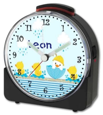 CreaDesign Kinder Funkwecker Weiß Personalisiert Mit Namen Ente – Bild 4