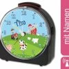 CreaDesign Kinder Funkwecker Weiß Personalisiert Mit Namen Bauernhof