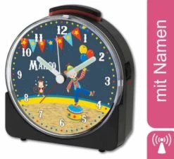 CreaDesign Kinder Funkwecker Weiß Personalisiert Mit Namen Circus