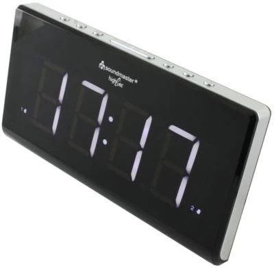 Soundmaster UR8400 Jumbo-LED-Alarm UKW-PLL Uhrenradio Mit 2 Weckzeiten Und Dimmbaren Display – Bild 2