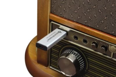 Soundmaster NR546BR Nostalgie Stereo DAB+/UKW Digitalradio Mit Plattenspieler Inkl Audio Technica Magnettonabnehmersystem, CD/MP3, USB, Kassette, Bluetooth Und Encoding – Bild 4