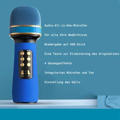Epik Tragbare Handheld Hohe Bluetooth Wireless Mikrofon Karaoke-Mikrofon Handheld Bluetooth Lautsprecher Wireless 1800mAh – Bild 3
