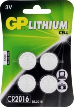 GP Batteries Knopfzelle GP Lithium CR2016, 3 Volt, 4er Blister