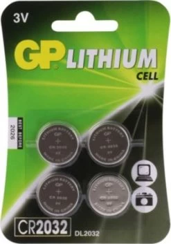 GP Batteries Knopfzelle GP Lithium CR2032, 3 Volt, 4er Blister