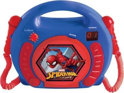 LEXIBOOK Spider-Man Kinder CD-Player Mit 2 Mikrofonen