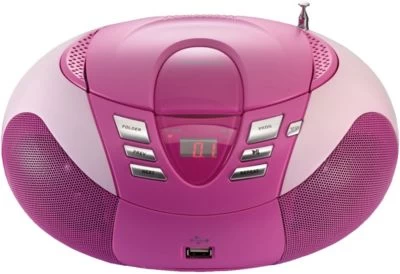Lenco SCD-37 USB Pink - Boombox CD-/MP3-Player Mit Radio Und USB-Anschluss