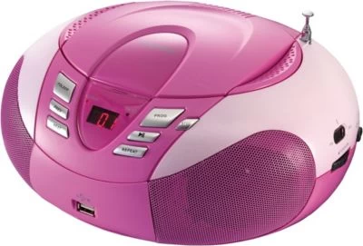 Lenco SCD-37 USB Pink - Boombox CD-/MP3-Player Mit Radio Und USB-Anschluss – Bild 2