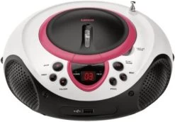 Lenco SCD-38 USB Rosa - Boombox CD-/MP3-Player Mit Radio Und USB-Anschluss