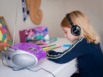 Lenco SCD-24 Violett - Boombox CD-Player Mit Radio Und Kopfhöreranschluß – Bild 3