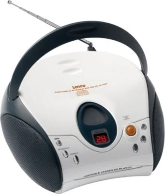 Lenco SCD-24 Weiss - Boombox CD-Player Mit Radio Und Kopfhöreranschluss – Bild 2
