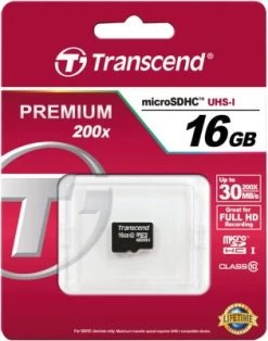 Speicherkarte Transcend MicroSDHC 16GB (Class 10)