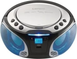 Lenco SCD-550SI - CD-/MP3-Player Mit FM-Radio, Bluetooth,USB-Anschluss Und Party-Lights, Silber