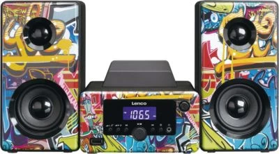 Lenco MC-020 Tags Grafitti Design - Micro-Hifi-Anlage Mit Radio, Bluetooth Und USB-Anschluß – Bild 2