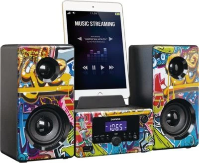 Lenco MC-020 Tags Grafitti Design - Micro-Hifi-Anlage Mit Radio, Bluetooth Und USB-Anschluß – Bild 3