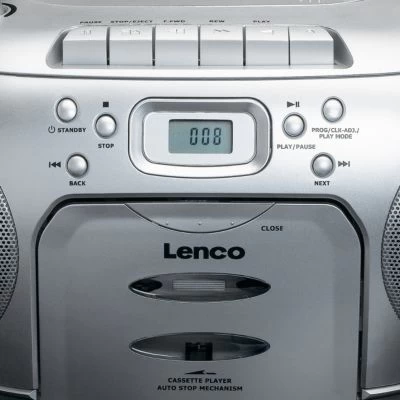 Lenco SCD-420SI - CD-Player Mit FM-Radio, Kassettenplayer Und Kopfhöreranschluss, Silber – Bild 3
